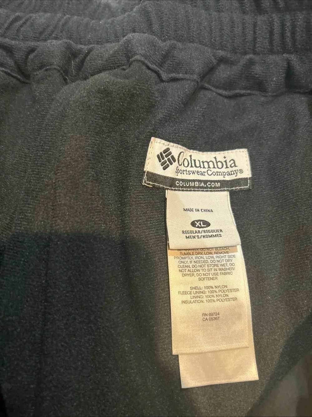 Columbia Men XL Black Cargo Pocket Snow Pants Zip Ankle Insulated ski Snowboard